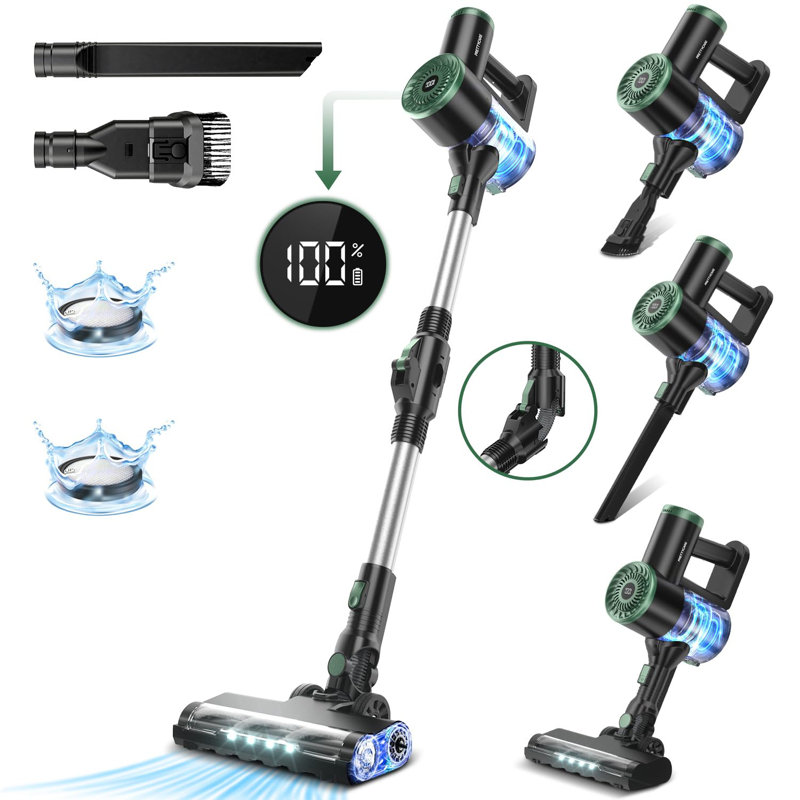 PrettyCare 25Kpa Cordless Stick Vacuum Cleaner Rechargeable for